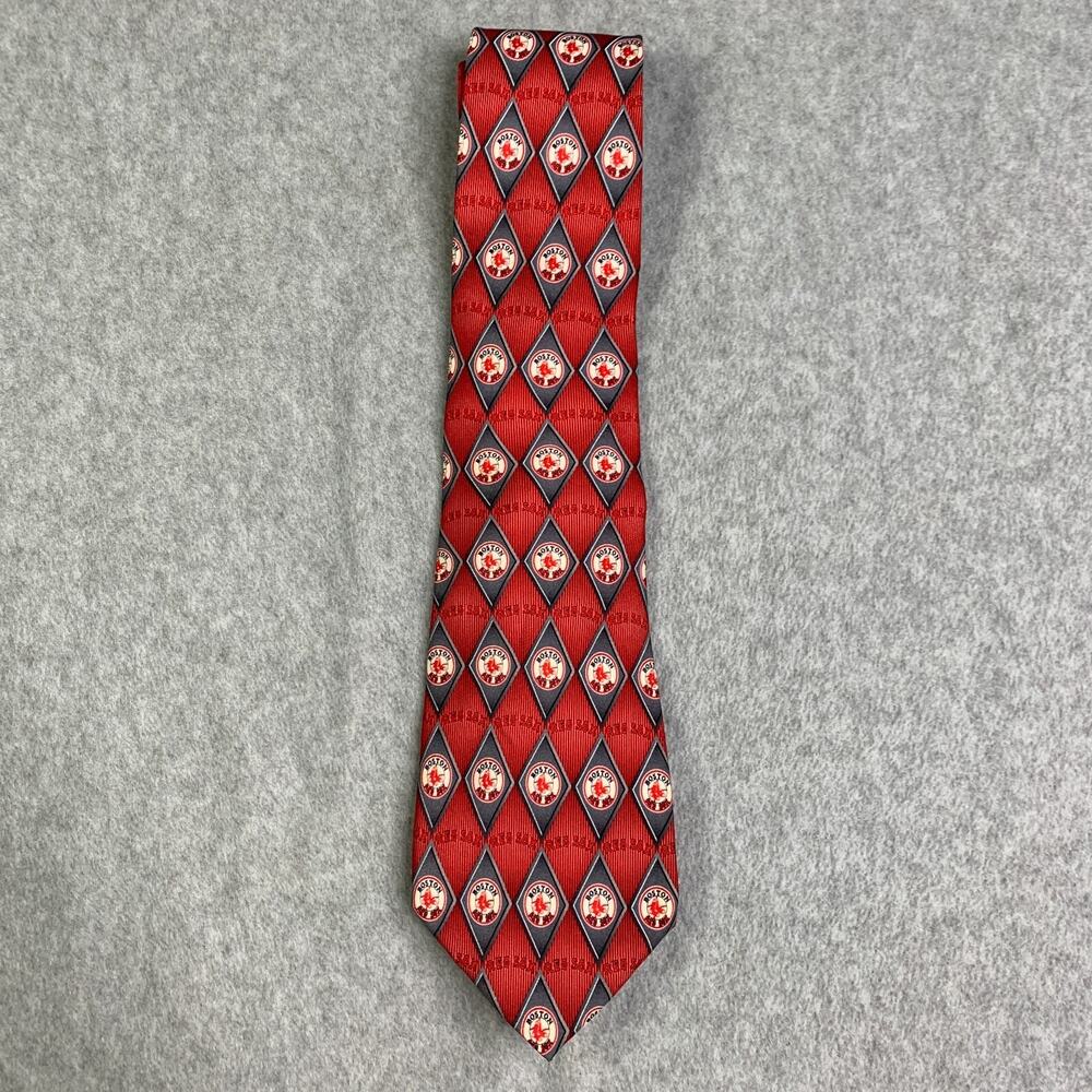 Boston Red Sox Silk Tie Logo All Over Print Logo MLB Baseball Mens